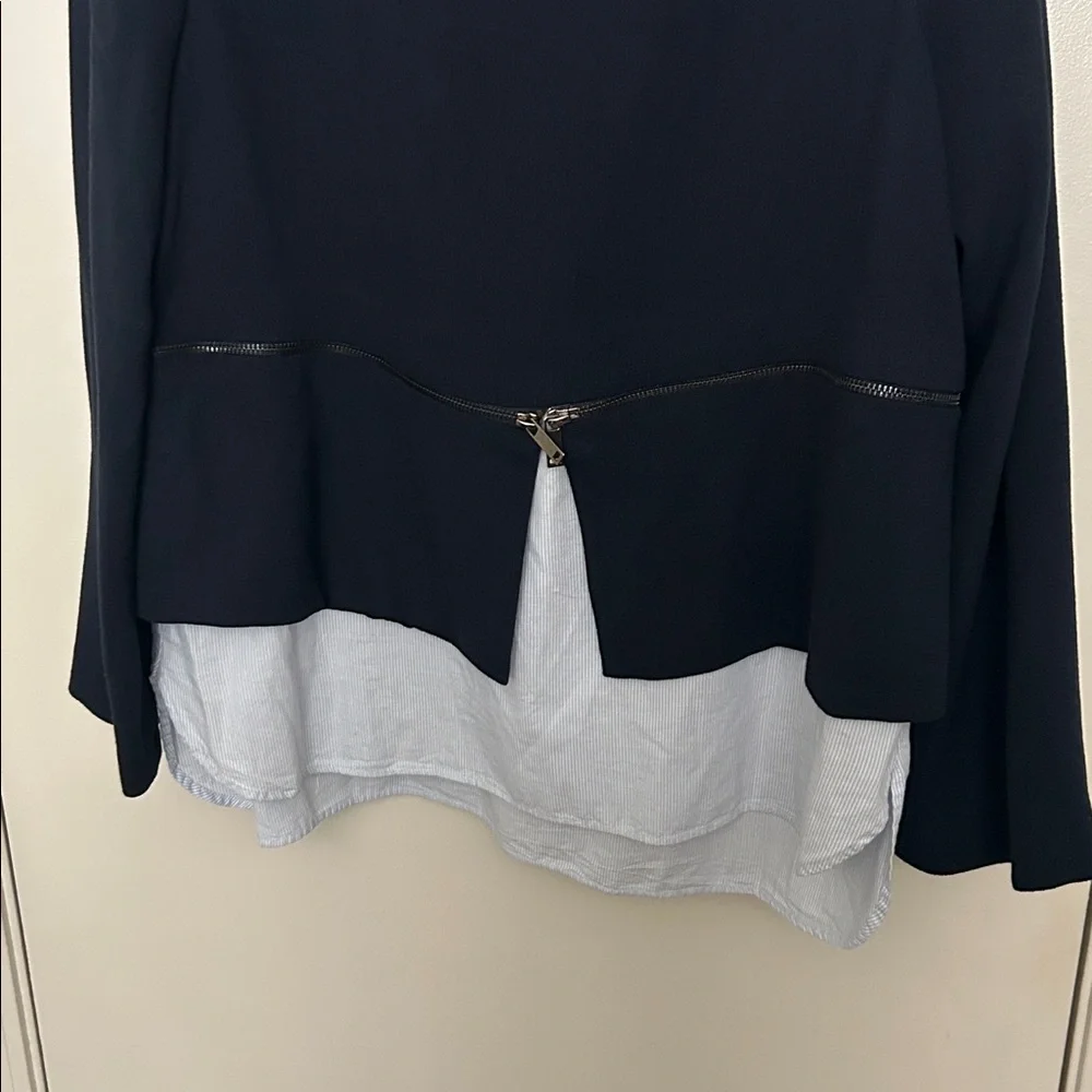 Zara Navy Long Sleeve Top - Picture 3 of 4